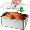 Freshmage 7000 ML / 245 oz /30 Cup Extra Large 304 Stainless Steel Food Storage Container with Lid & Handle – Oven Safe, BPA-Free Meal Prep for Roasting Chicken, Large Cuts of Meat, Bread & Fruits