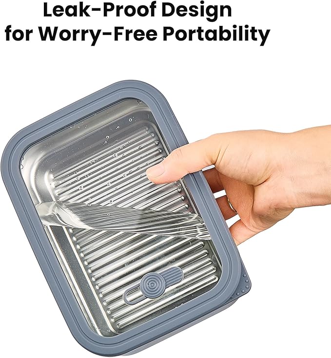 22oz/650ml Stainless Steel Food Containers,Stainless Steel Containers with Lids,Snack Containers,Lunch Box,Easy Clean,Airtight&Leakproof for Kitchen Storage,Dishwasher Safe,BPA-Free
