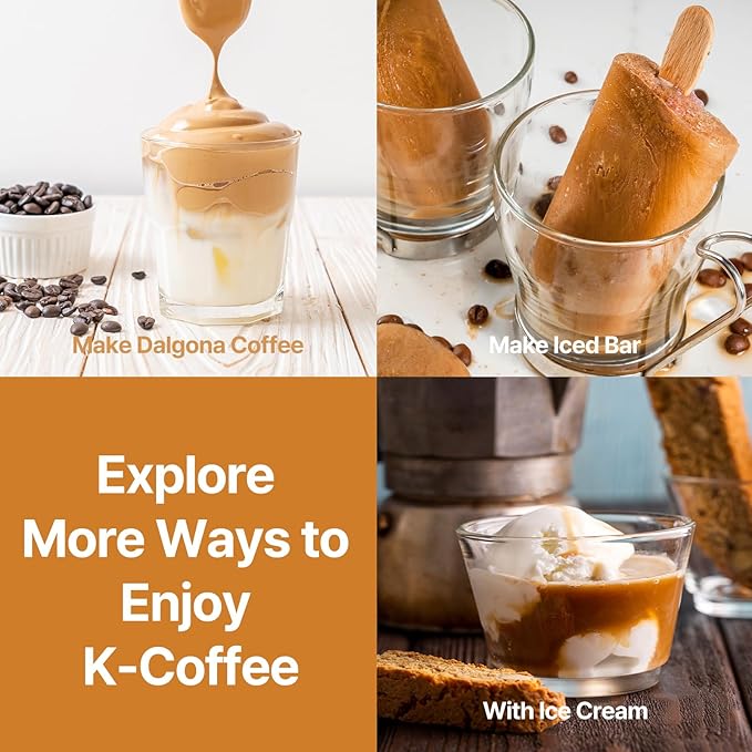CUTIE MANGO Maxim & Ice Coffee Mix 20 Sticks | Korean Instant Coffee Sampler 4 Flavors Packets (5 Sticks Each) | White Mocha Original Ice Coffee Assortment Café Style | Camping Party Office Easy-Cut