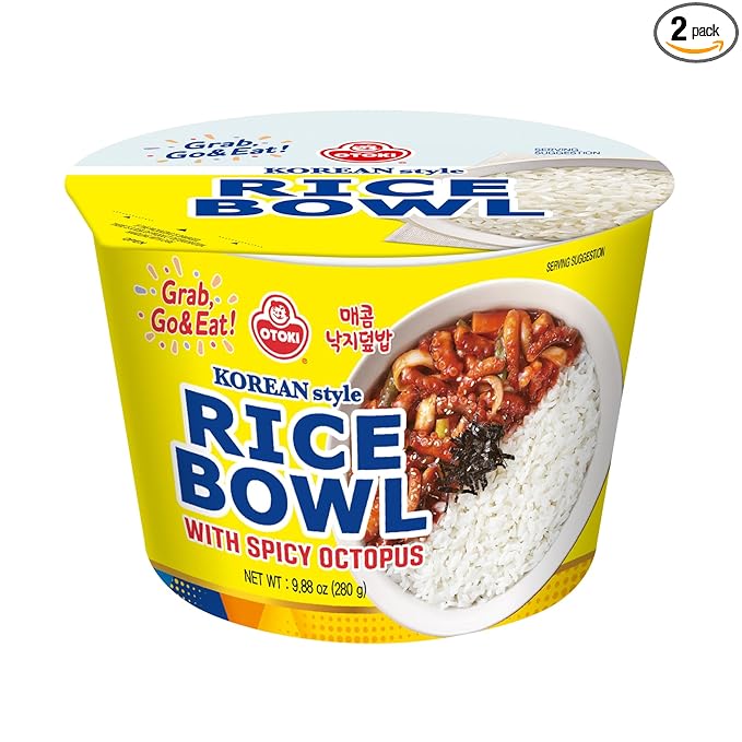 OTOKI Spicy Octopus Rice Bowl – Ready-to-Eat Korean Meal with Tender Octopus & Sticky White Rice | Microwaveable Convenience | 9.88 oz (Pack of 2)