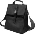 ZM-YOUTOO Insulated Foldable Lunch Bag- Lightweight Portable with Adjustable Shoulder Strap Lunch Box for Men, Women, Office, Work, Picnic, Hiking and Beach (Black(Soft Fabric))
