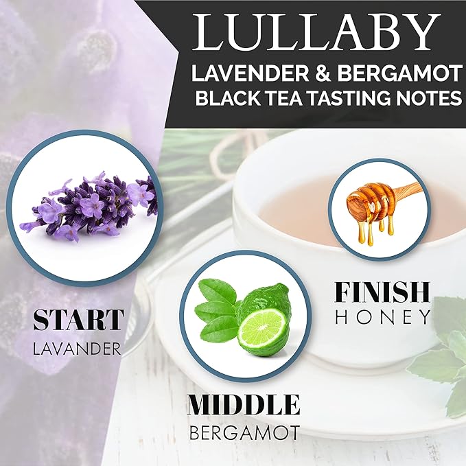 Organic Lavender Earl Grey Loose Leaf Black Tea | 12 OZ Loose Leaf Bulk Pack (150+ Cups) | NATURAL ANTIOXIDANTS | 100% Real ingredients |By T SECRETEA, Lullaby