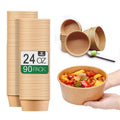 TOPtoper 24 Oz Large Paper Bowls【WITHOUT LIDS】 90 Pack Disposable Soup Bowls Plastic Free Party Supplies for Hot/Cold Food, Soup (24 OZ)