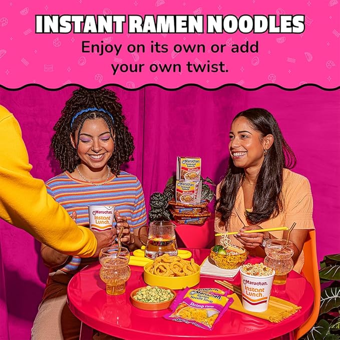 Maruchan Ramen Noodle Soup, Shrimp Flavor – Japanese-Style Instant Noodles, Quick & Easy Meal for Kids, Students & Busy Families – 3 Oz. (24 Pack) | Ready to Eat, 3 Oz, 24 Count