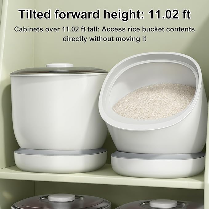 Spreezy Rice Container (12 lbs Rice, 8 lbs Flour), Food Storage Containers with Lids, Cereal Containers Storage, Flour Sugar Storage Containers, Rice Storage Container for Kitchen Pantry Organization