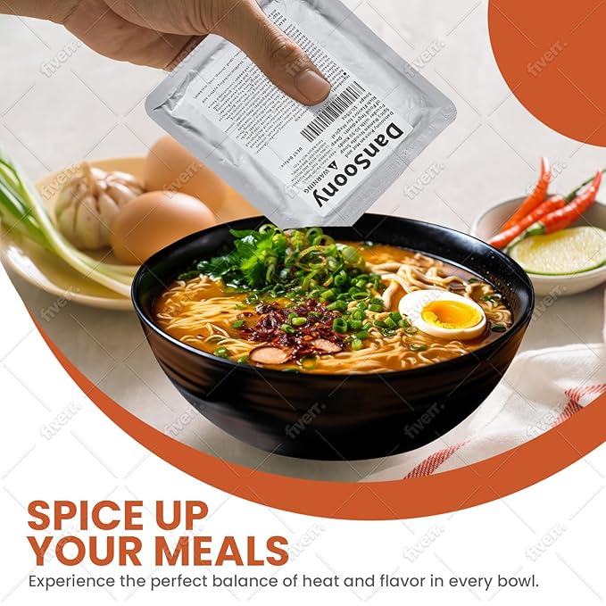 DanSoony Korean Hot and Spicy Ramen Noodle Soup Powder with 30-50 Kinds of Food Ingredients - Deep, Rich Flavors for Magical Soups