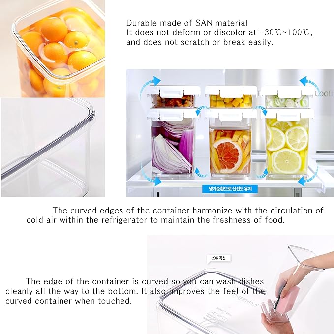 Pickle keeper Press Plate Food Storage Container Organizer for Kimchi Sauerkraut Fermentaion Airtight Lid Locking for Preserved Food (5900ml / 1.6 gal)