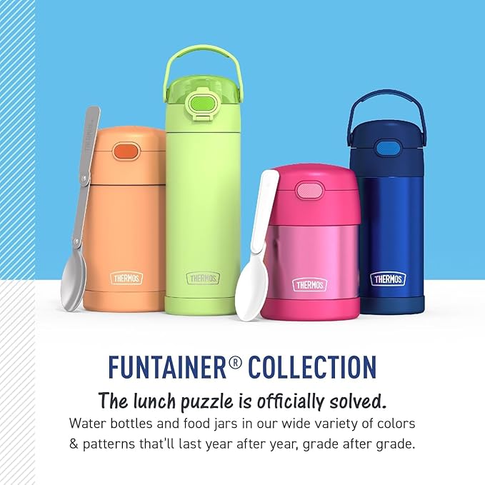 THERMOS FUNTAINER Insulated Food Jar, 10 Ounce, Kid Friendly Food Jar with Foldable Spoon, Toy Story 5