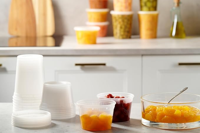 24 Pack -32 Oz Plastic Deli Containers with Lids - Food Storage Containers with Lids - Clear Disposable Airtight Meal Prep Containers, BPA Free, Stackable, Leakproof, Microwave and Freezer Safe