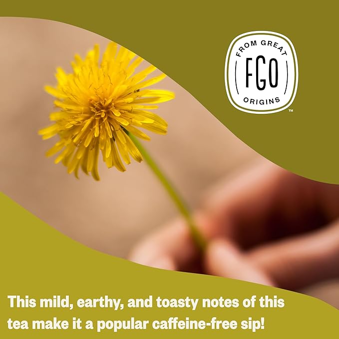 FGO Organic Dandelion Root, Cut and Sifted Loose Tea, 4 Ounce Resealable Bag, Packaging May Vary (Pack of 1)