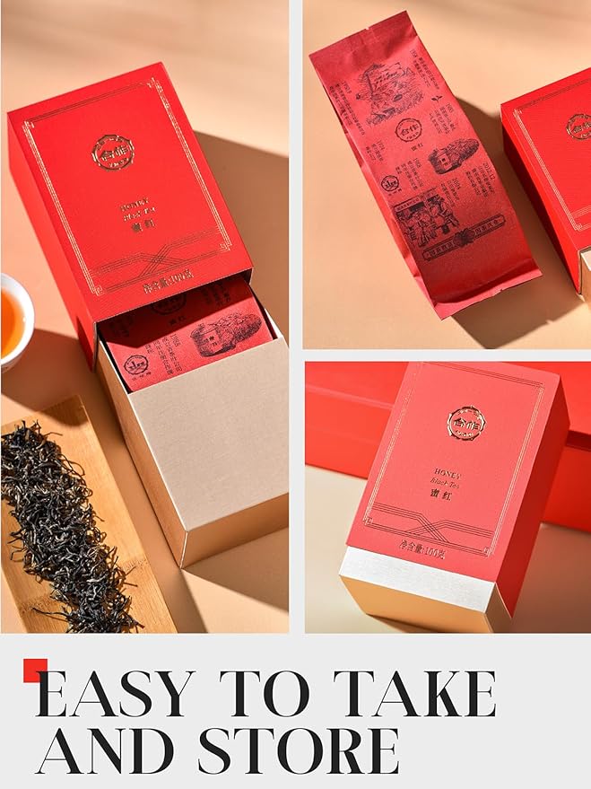 CO-OP 1950 Honey Black Tea Loose Leaf Tea, 100g, Premium High Mountain Whole Loose Leaf Black Tea, Naturally Sweet & Mellow, Unique Floral & Nectar Aroma, No Additives, 20 Empty Tea Bags Included, Box
