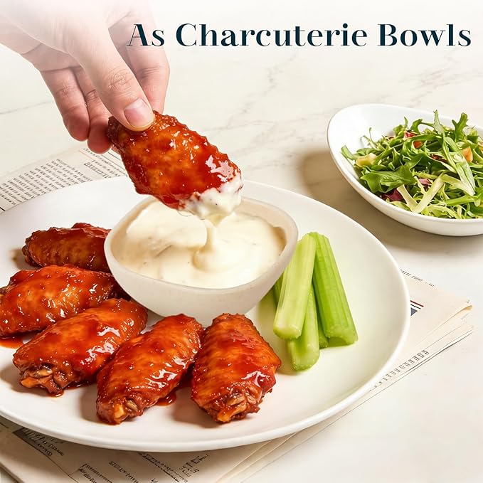 5 OZ Dipping Bowls Sets of 6, Wheat Straw Small Bowls for Dips, Small Ramekins for Side Dishes, Sauce, Unbreakable Charcuterie Cups, Charcuterie Bowls for Kitchen, BBQ, Party, RV - Beige