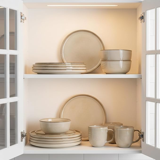 AmorArc Ceramic Plates Set of 6, 8.5 Inch Reactive Glaze Stoneware Plates set, Dessert, Salad, Appetizer, Small Dinner, Microwave, Dishwasher Safe, Scratch Resistant Dishes Set for Kitchen
