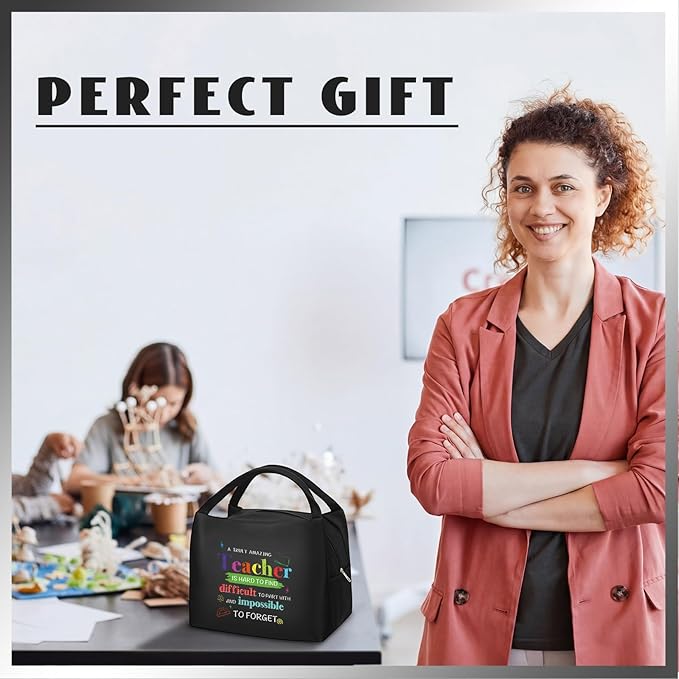 Teacher Appreciation Gifts Bulk Back to School Thank You Insulated Lunch Bags Teacher Reusable Lunch Bags Leakproof Totes End of Year Appreciation Gift for Men Women(12 Pcs,Rainbow)