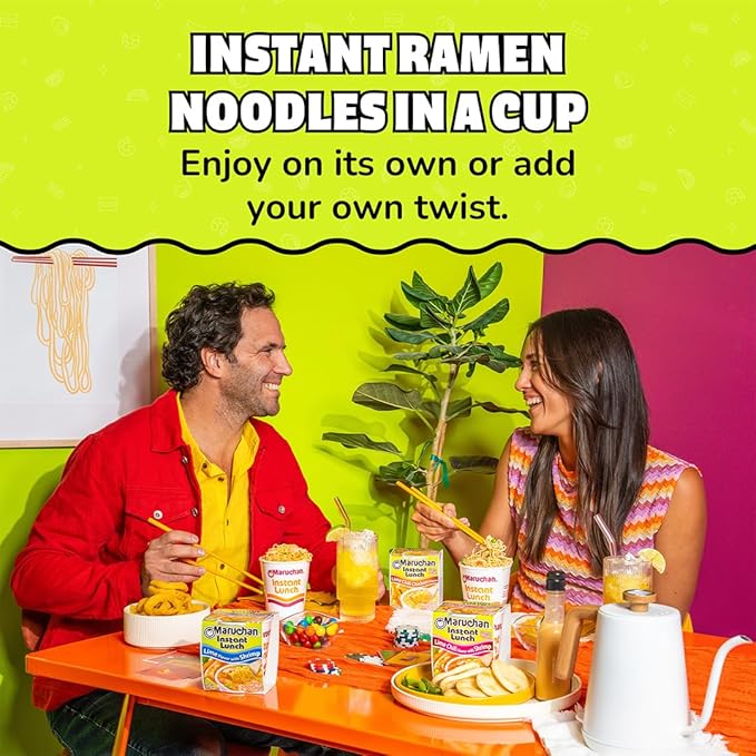 Maruchan Instant Lunch Ramen Noodles, Lime Flavor with Shrimp – Japanese-Style Instant Noodle Soup, Easy Meal Ready in 3 Minutes – 2.25 Oz. (12 Pack)