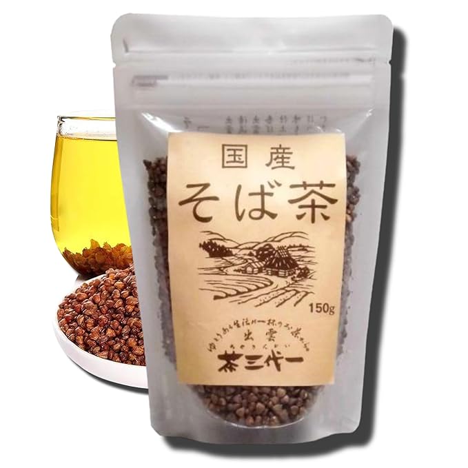 Chasandai Japanese Buckwheat Tea, Caffeine-Free | Premium Roasted Buckwheat from Tottori, Aromatic Soba Tea - 150g | Perfect Hot or Cold Beverage