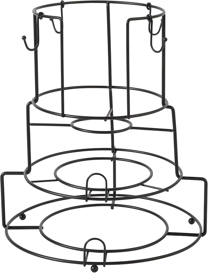 Gibson Home Summit View 17-Piece Porcelain Plates and Bowls Set W/Metal Rack - Plates, Bowls & Mugs Dinnerware Set for 4 - White