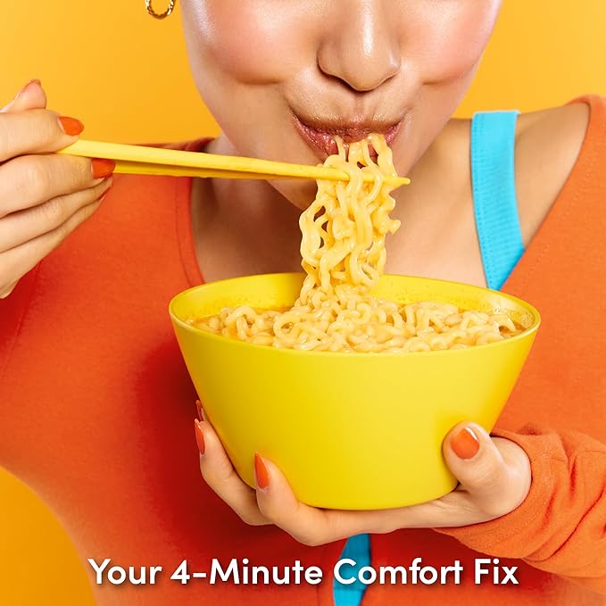 Cheesy Ramen (Bowl) – Cheddar Flavor | Non-Spicy, Creamy & Savory Korean Instant Bowl Noodles, 3.17 oz (Pack of 6)