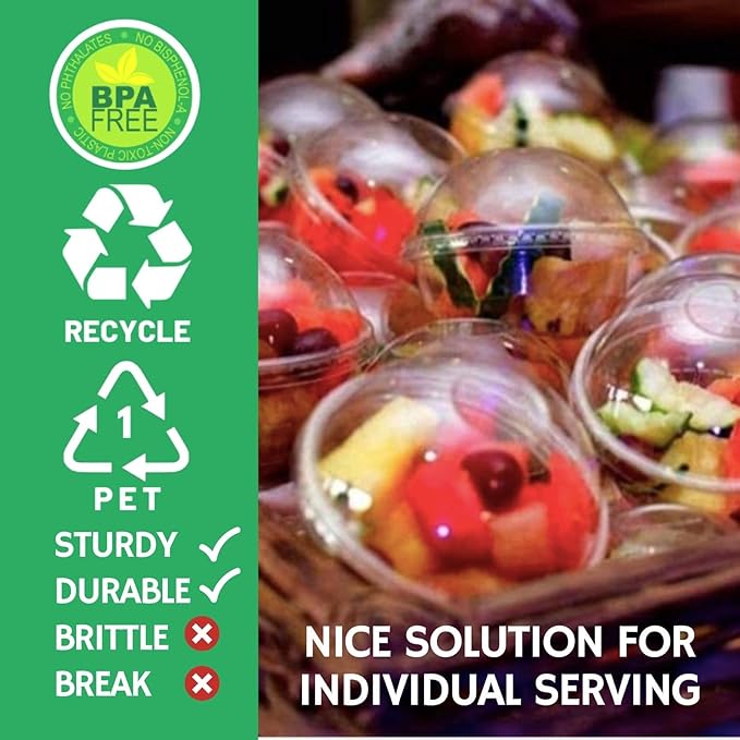 Aatriet 12 oz Clear Plastic Parfait Cups with Insert 3.25oz & Dome Lids No Hole - (20 Sets) Yogurt Fruit Parfait Cups, for Dips and Veggies, Take Away Breakfast and Snacks. No Leaking