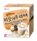 Damtuh Roast Grain Latte 20g x 12 Sticks – Korean Misugaru Latte Powder, Nutty Multigrain Instant Drink Mix, Naturally Caffeine-Free