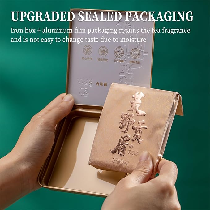 Organic White Tea Cake Gift Set – 6 Cakes, 6.34oz (180g) – Premium Yunnan Ancient Tree White Tea, 2023 Harvest – Easy-Break Mini Tea Bricks for Home, Office, Travel