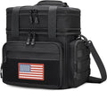 Gafetrey Tactical Lunch Box for Men, Insulated Lunch Bag Adult, Thermal Lunchbox Leakproof Waterproof Cooler Bag, Large Lunch Pail for Work Office Camping Travel (Black)