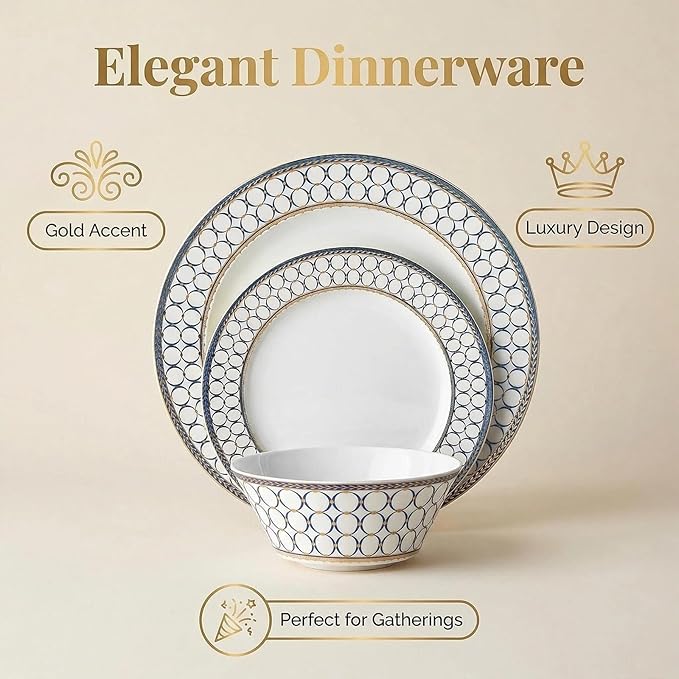 CwlwGO-Bone China Dinner Plates Set of 4, Lace Dishes Set for Salad, Pasta, Dessert, Dinnerware Dishset for Kitchen, Not Suitable for Microwave (8 Inch)