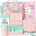 Fimibuke Kids Bento Snack Lunch Box with 4 Compartments, Insulated lunch Bag, Stainless Steel Thermo Food Jar, Ice Pack & Utensils, Unicorn Birthday Gifts for Age 3-12 Back to School Toddler Girl Boy