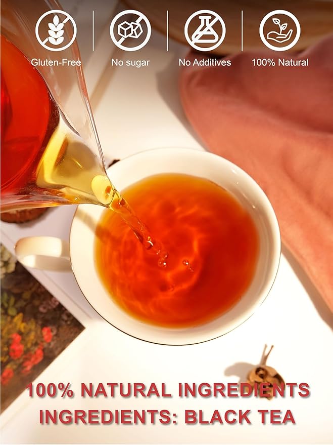 TeeLux Black Tea Loose Leaf, Premium Yunnan Black Tea, Floral Aroma, Smooth & Full-bodied Taste, Hot & Iced Tea, 16oz