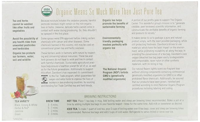 Davidson's Organics, Classic Chai, 100-count Unwrapped Tea Bags