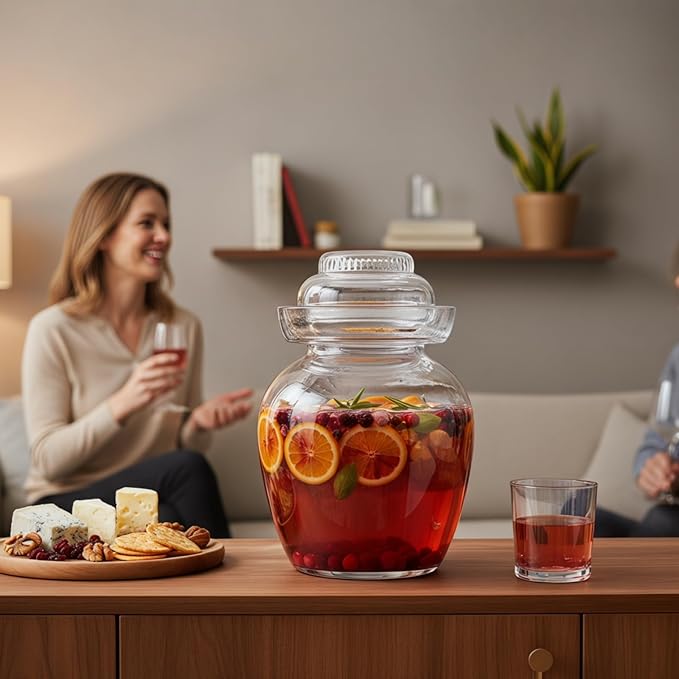 Fermentation Jar Pickle Jar, 2.5 Liter Glass Jar with Lid Water Seal Lid and Wide Mouth, Traditional Kimchi Jar for Kimchi, Sauerkraut, and Fermenting Vegetables