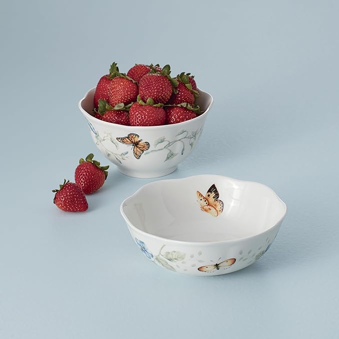 Lenox 806735 Butterfly Meadow All-Purpose Bowl, 1-Piece, 6.25' L x 6.25' W x 2.3' H, 20-Fl oz, Service For 1