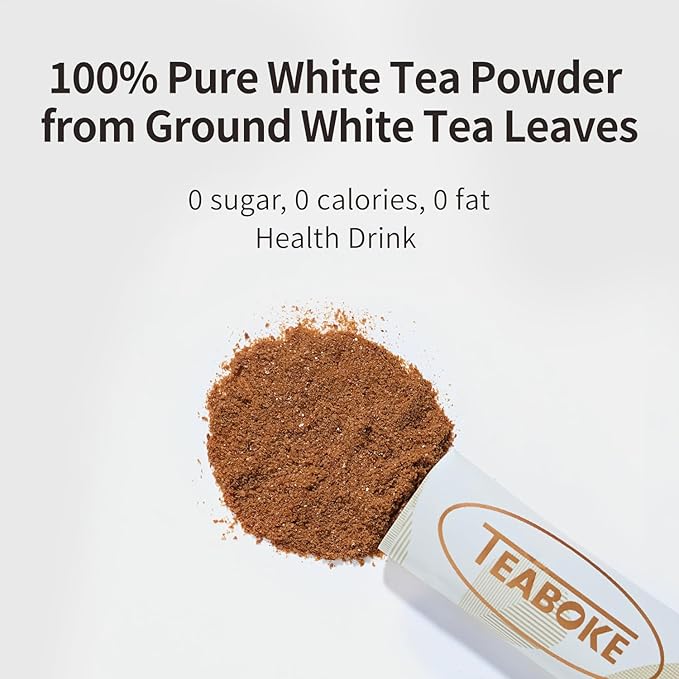 Instant White Tea Powder,Unsweetened White Tea Powder for Quick Hot & Cold Beverages,Classic - 100% Tea Leaves, No Additives,Caffeinated (10 Single Serve Packets)