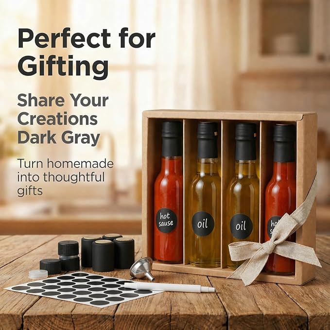 WERTIOO Hot Sauce Bottles, 12-Pack 5oz Glass Hot Sauce Containers with Caps & Funnel - Small Refillable Bottles for Homemade Oil, Vinegar - Great for Kitchen Use, Gifting, Sample Packaging