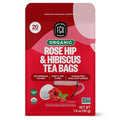 FGO Organic Rosehips Tea, 20 Count, Eco-Conscious Herbal Tea Bags, Resealable Bag, Caffeine Free, Packaging May Vary (Pack of 1)