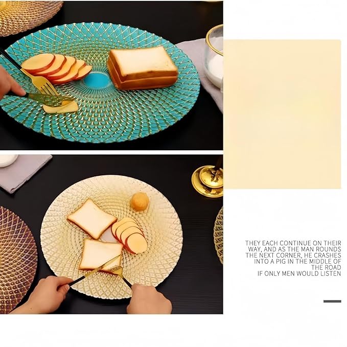 Lead-Free Glass Dinner Plates And Fruit Plates: Stylish, Practical And Perfect For Every Meal (Green)