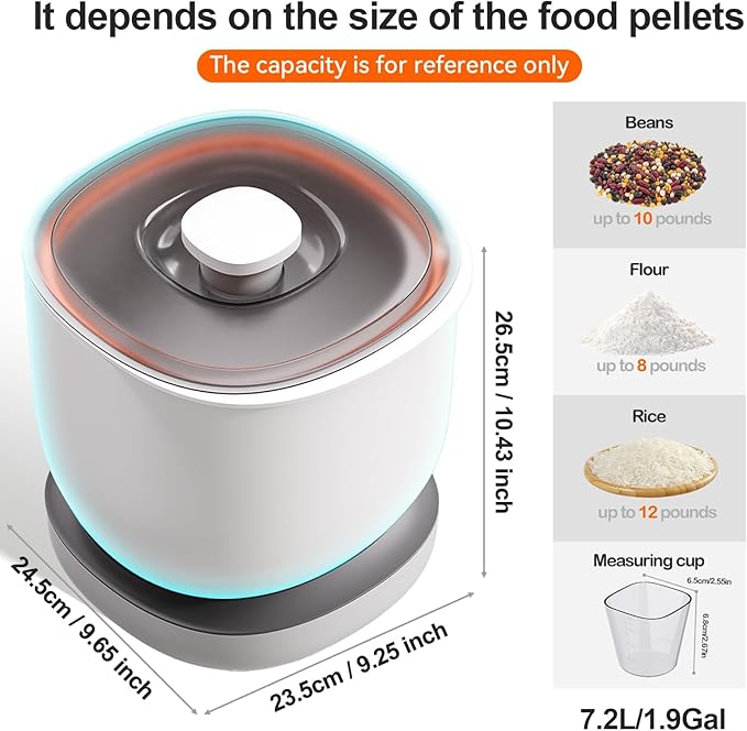 Spreezy Rice Container (12 lbs Rice, 8 lbs Flour), Food Storage Containers with Lids, Cereal Containers Storage, Flour Sugar Storage Containers, Rice Storage Container for Kitchen Pantry Organization
