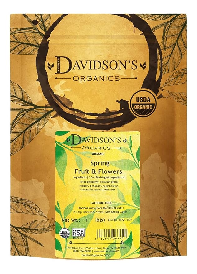 Davidson's Organics, Spring Fruit & Flowers, Loose Leaf Tea, 16-Ounce Bag