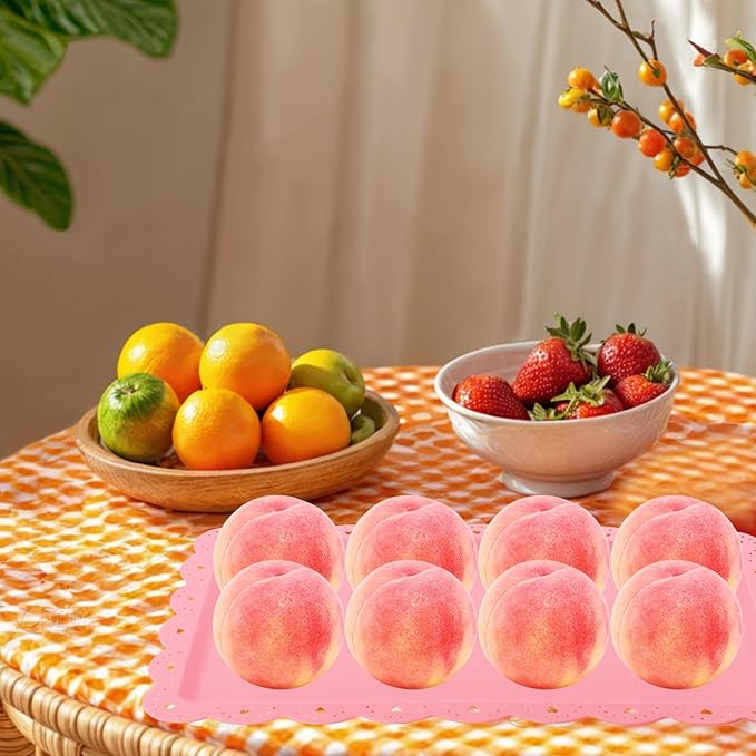 6 Pack Plastic Serving Trays Food Tray - 14" x 9" Rectangle Serving Platter for Wedding Party Supplies Cafeteria Kitchen Restaurant, Small Flat Trays for Dessert Fruit Cookie Snack(Pink)