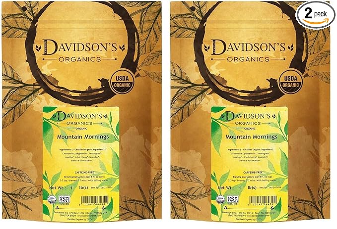 Davidson's Organics, Mountain Mornings, Loose Leaf Tea, 16-Ounce Bag (Pack of 2)