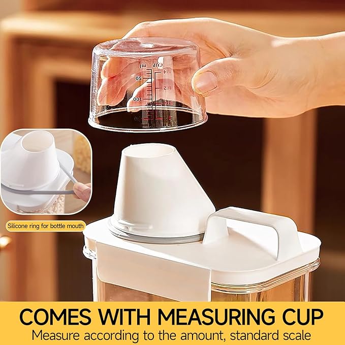 Rice Storage Dispenser And Cereal Container -Airtight Food Storage Organizers BPA-free Plastic Kitchen Pantry Storage Containers food-grade PET material Suitable for rice, grains