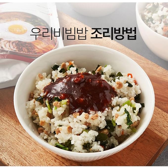 Minecook Kimchi Bibimbap Meals Ready to Eat 1 Pack of Bibimbap Korean Mixed Rice Bowl100g (3.53oz) 335 Kcal (Kimchi)