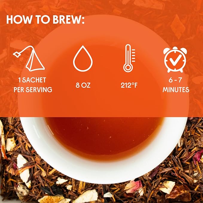 The Tea Spot Blood Orange Smoothie Herbal Tea | Blend of Rooibos Tea, Orange Peel, Hibiscus, Rosehips, Rose Petals, Safflowers, and Vanilla Flavors | Caffeine-Free 15 Tea Bags