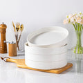 LERATIO Large Pasta Bowls,38oz Ceramic Pasta Bowls,9.25" Reactive Glaze Pasta Bowl Set of 4,Microwave & Dishwasher,Oven Safe,Wide Serving Bowls for Salad,Pasta,Fruit,Scratch Resistan -White