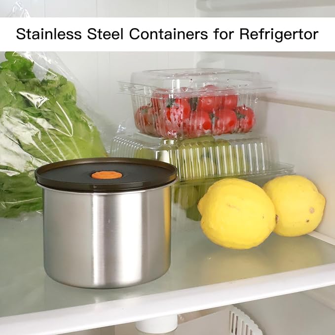 Stainless Steel Food Containers with Lids, 24 oz Food Storage Container set, Metal Food Container Bento Box, Snack Container set with Lid (Dishwasher & Freezer Safe 700 ml)