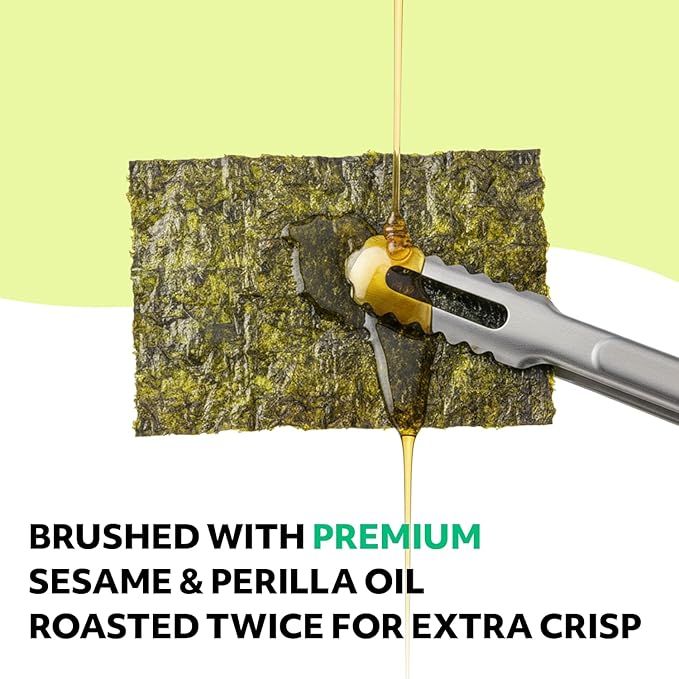 Kim’s Table Roasted Seaweed Snack – Korean Seasoned Seaweed Sheets, Light & Crispy, Healthy Low Calorie Gluten Free Vegan Snack, 6 Convenient Packs (0.14oz Each) (Olive Oil) 올리브유 한국 김