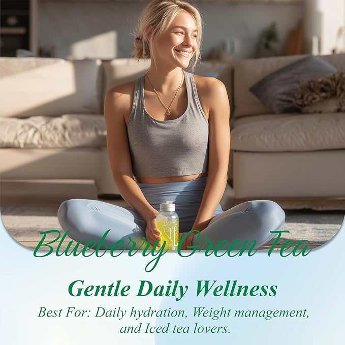 WT WEETEE Blueberry Green Tea Bags (100 Count) - Premium Smooth Green Tea with Rich Berry Aroma - Zero Sugar & Zero Calories - Perfect for Hot & Iced Tea