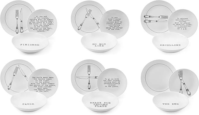 Excelsa Galateo Dinner Set 18 Pieces, Porcelain