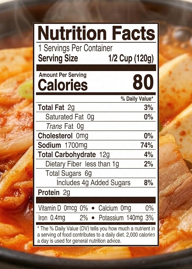 Korean Food O'Food Kimchi Jjigae Sauce – Spicy Kimchi Stew Base, Easy 5-Minute Cook Korean Soup Broth, Authentic Korean Flavor, 4.23oz (120g)