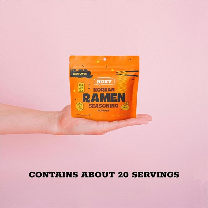 HOXY Journey of Korea "Korean Ramen Seasoning" | Gluten Free, Vegan | Finest Ramen Seasoning Powder | 5.3oz (BEEF, Pack of 3)